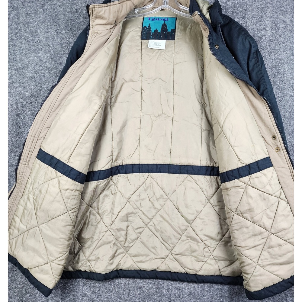 Learsi Parka Jacket Men 2X Black Hooded Quilted Lining Utility Workwear RN79443 - Picture 3 of 11